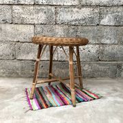 Guerdon vintage children's coffee table in rattan wit old rattan wicker bohemian 1950