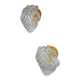 Pair of "Leaf" frosted Murano glass wall sconces, Italy, 1970s
