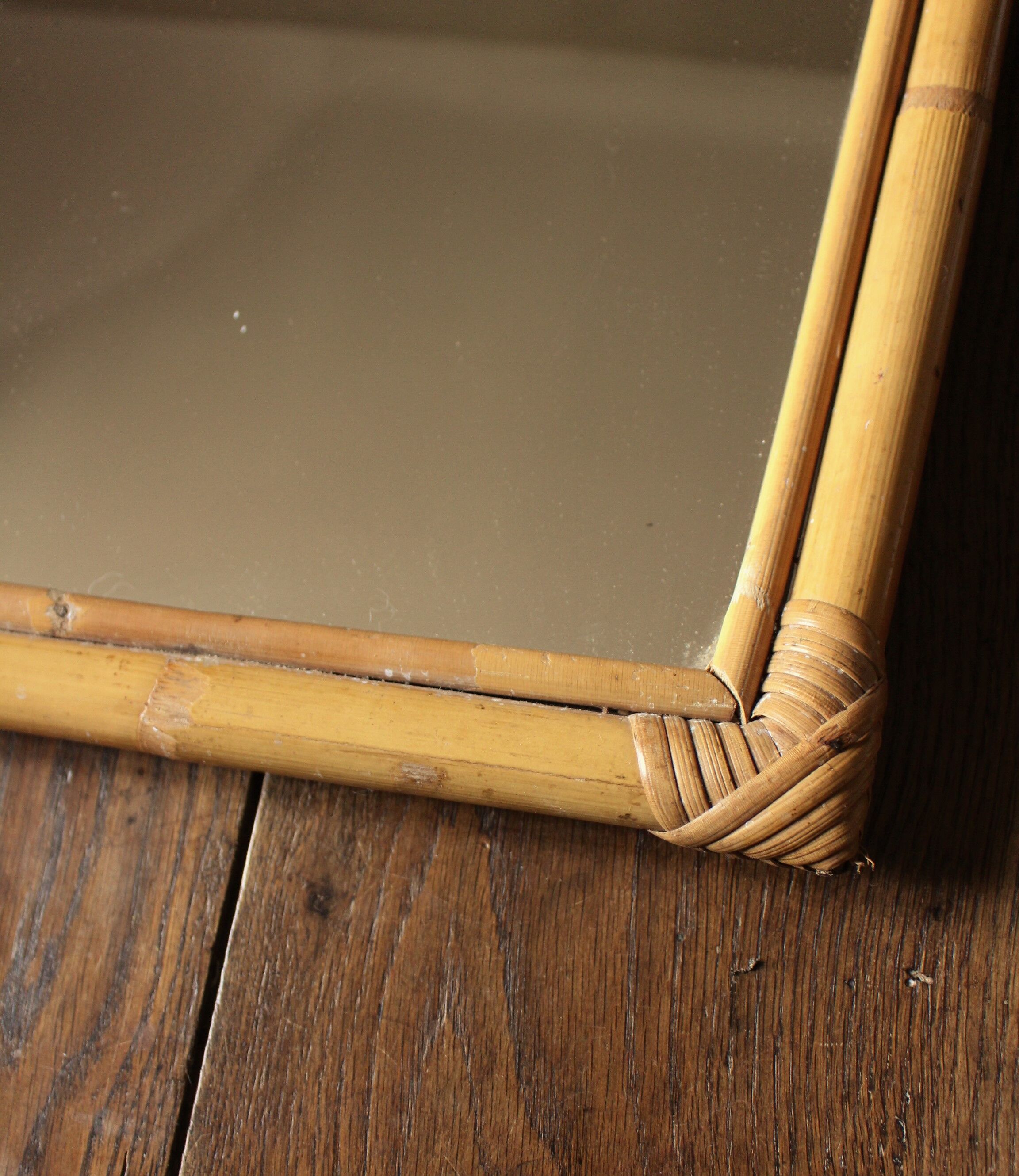 Vintage Mirror Light wood bamboo way