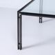 Table basse M1 par Metaform des années 80 en acier inoxydable couleur bronze.