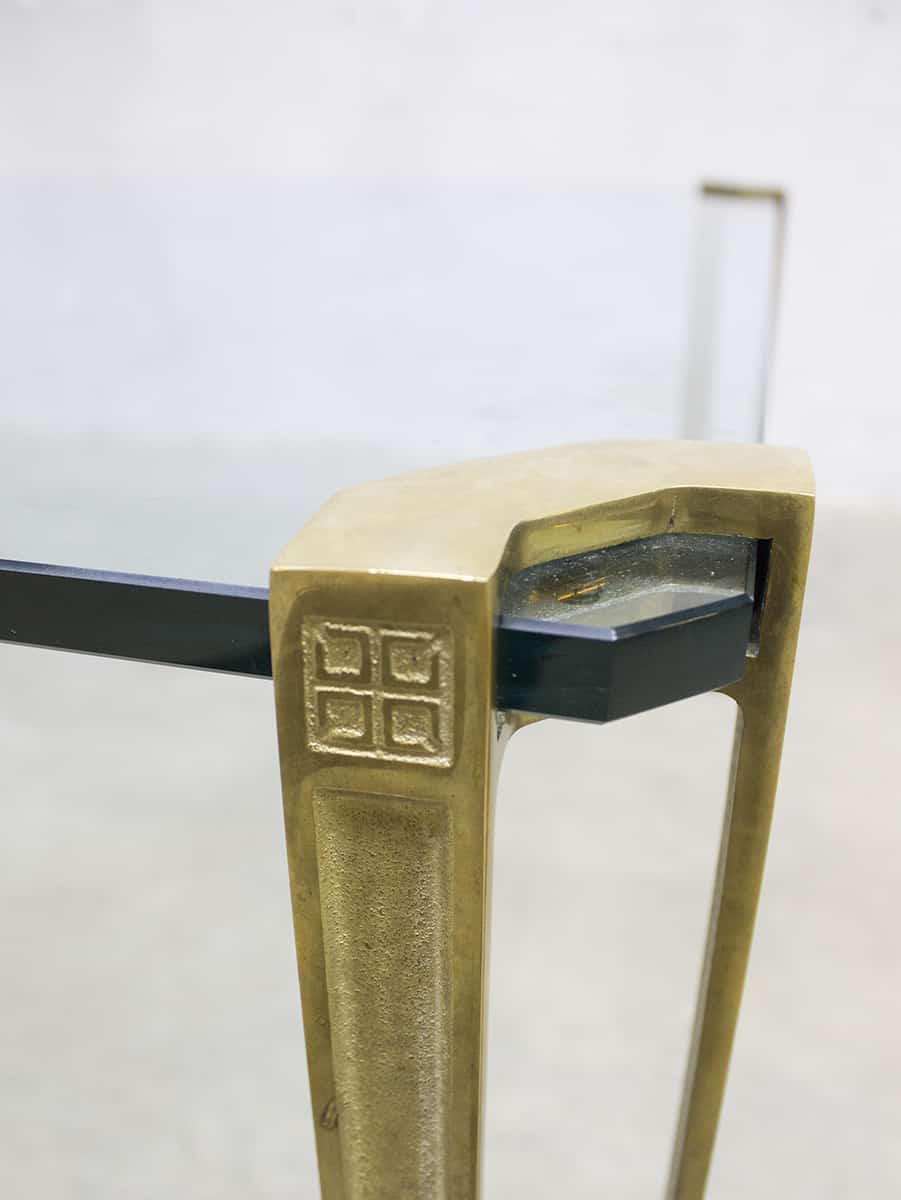 Table basse en verre design vintage Peter Ghyczy 'pur luxe'