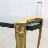 Vintage design glass messing coffee table Peter Ghyczy 'pure luxury'