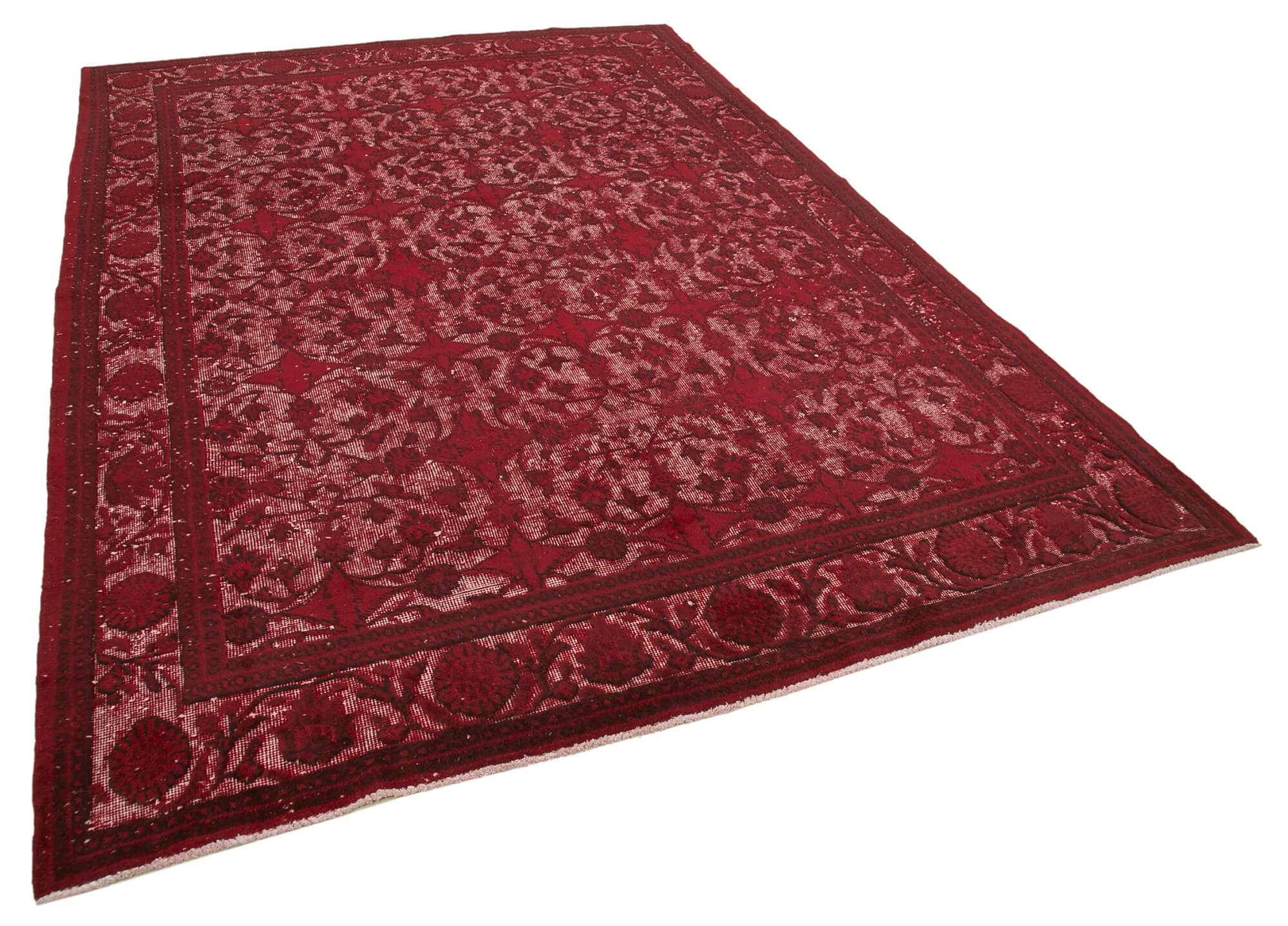Hand-Knotted Bohemian Turkish 1980s 216 cm x 309 cm Red Carpet