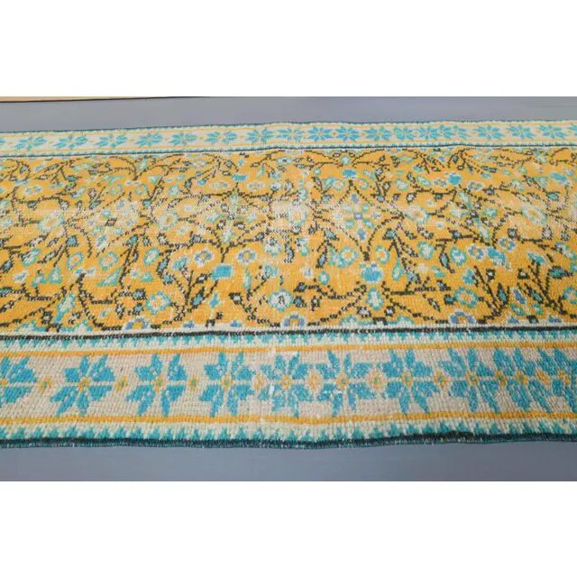 1960s Vintage Turkish Hand-Knotted Runner 76x324
