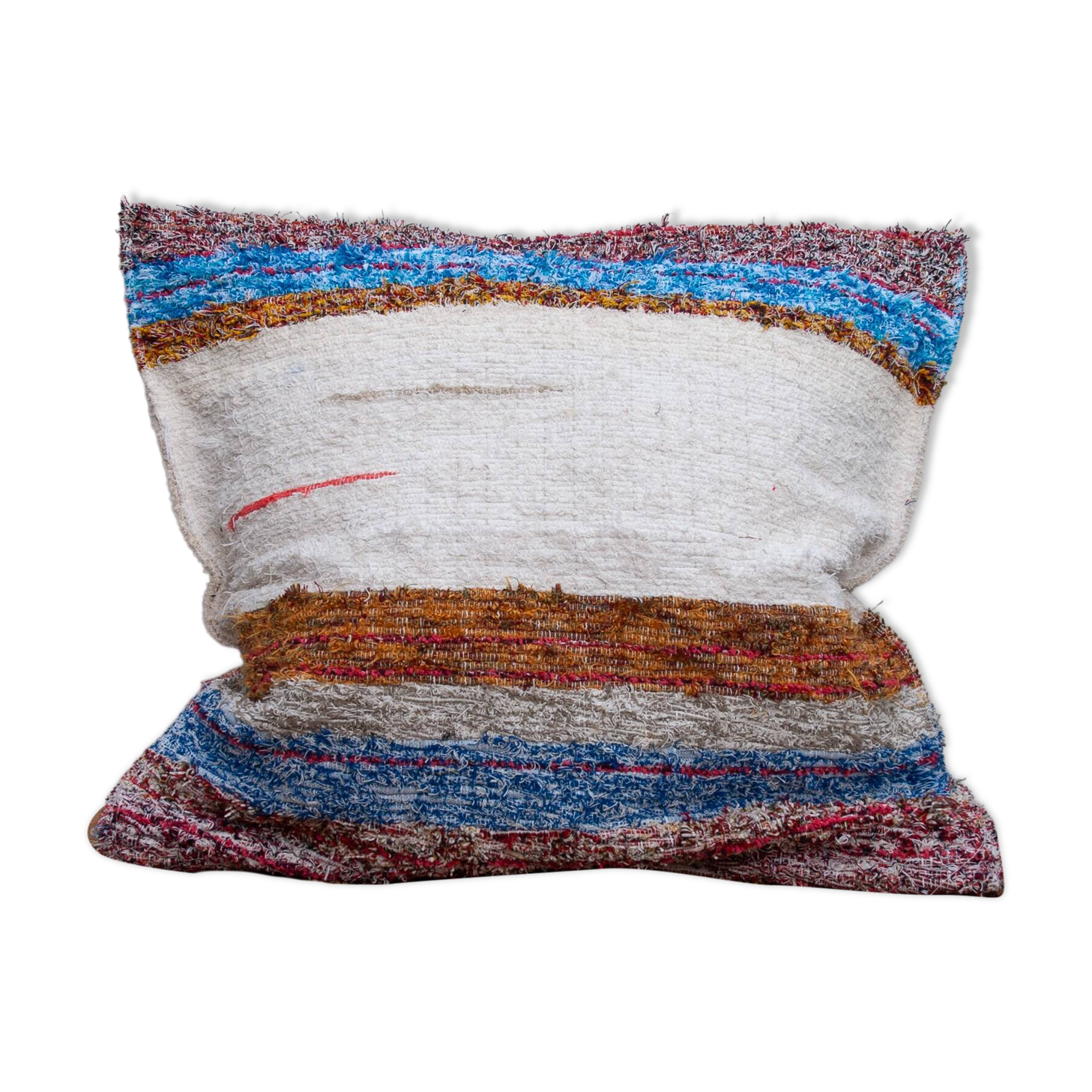 Handwoven cushion cover made from recycled cotton