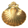 Brass scallop shell