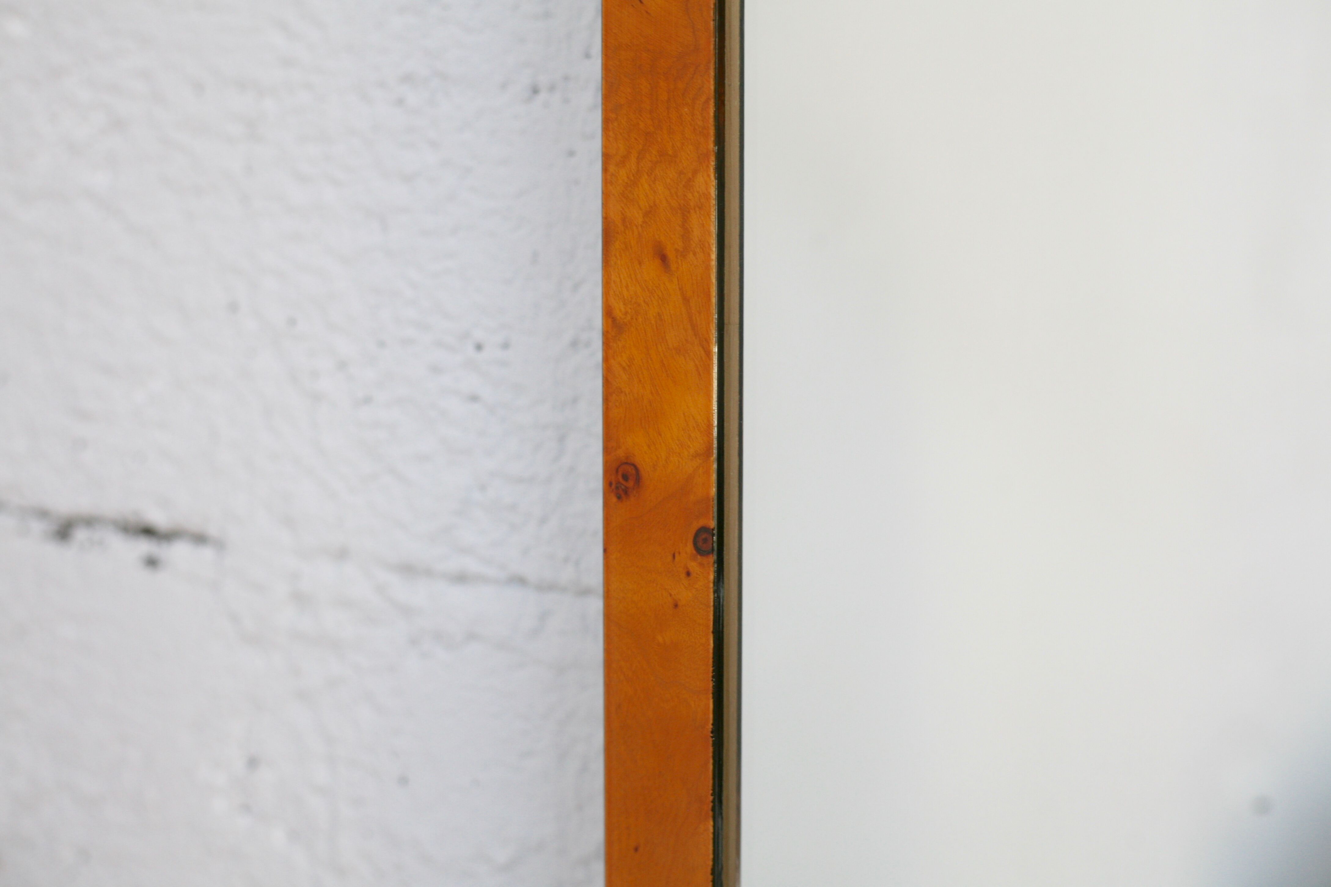 Mirror in wooden "magnifying glass". france, circa 1970