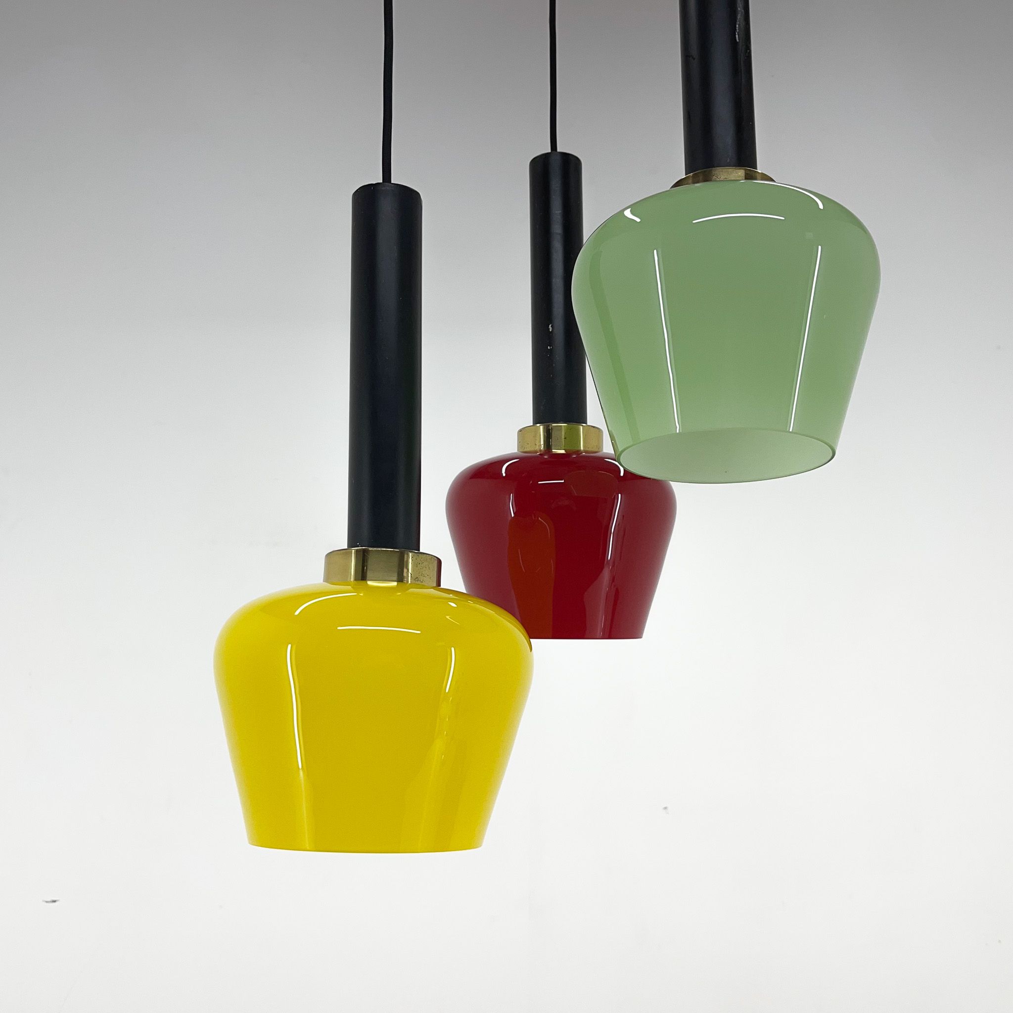 Suspension en cascade colorée italienne moderne du milieu du siècle