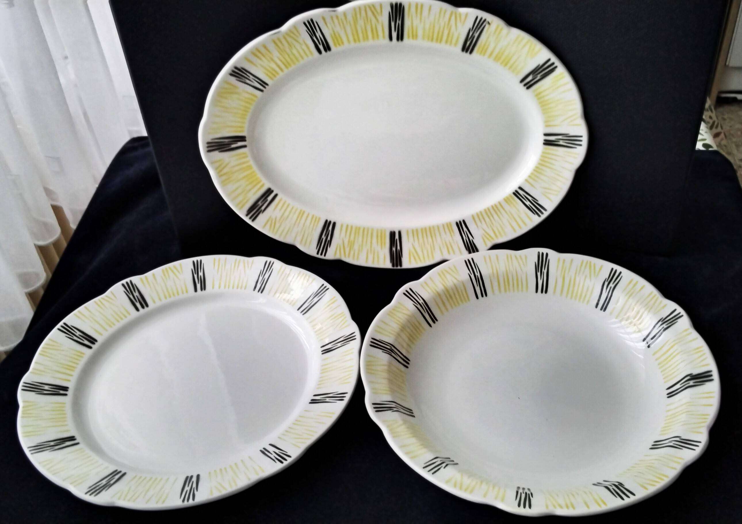 Set of 3 Badonviller ceramic dishes Vintage