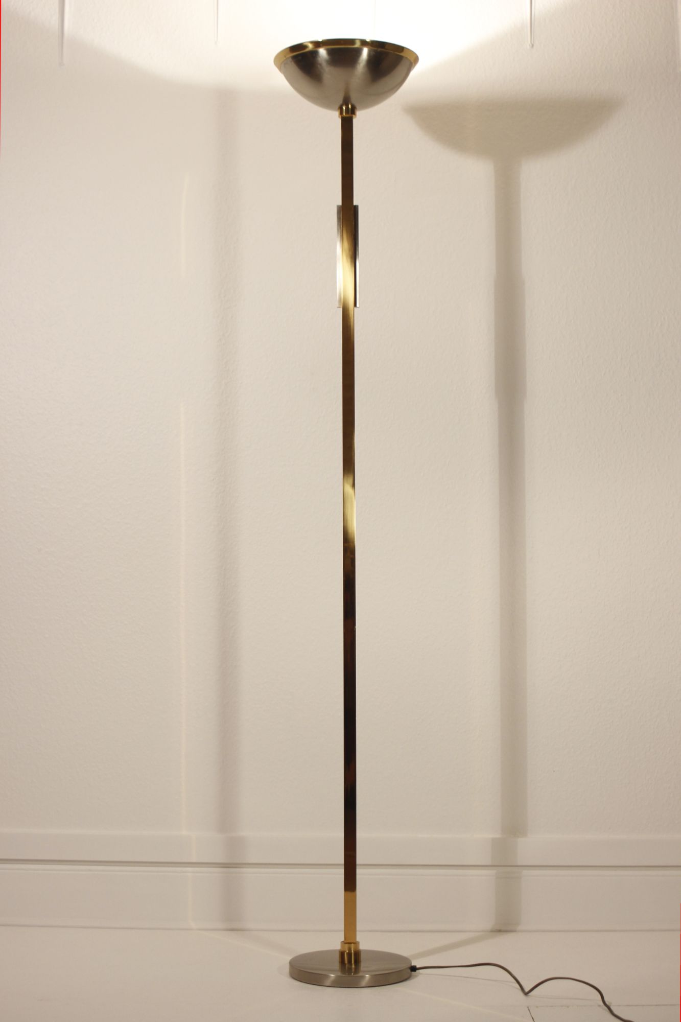 Chromium post-modernist lamppost - brass 1970s