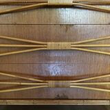 Rattan chest of drawers of the years 50