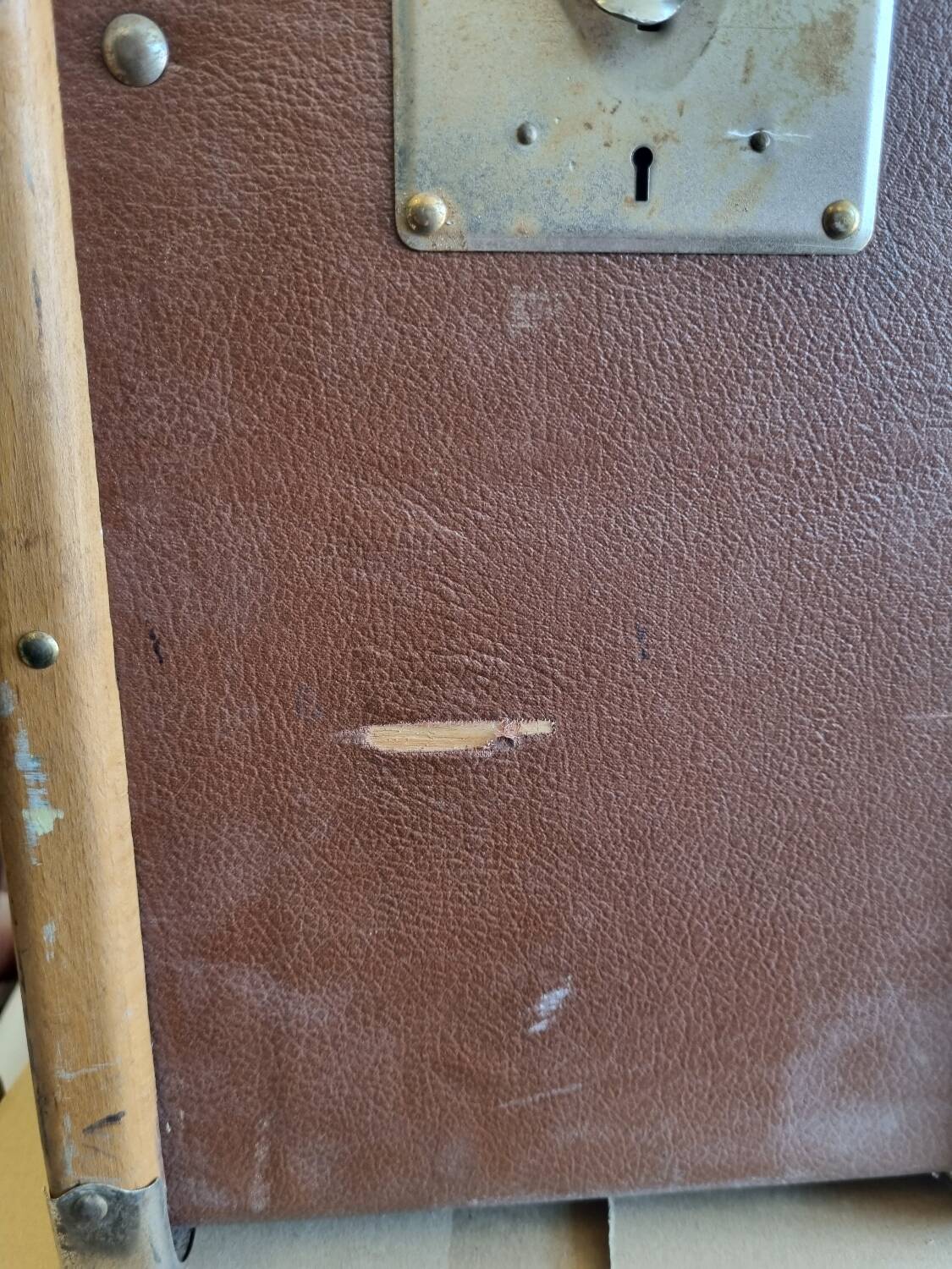 Old antique travel trunk