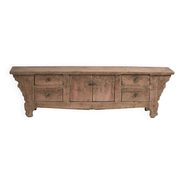 Buffet bas ancien en bois de pin – Chine, circa 1920