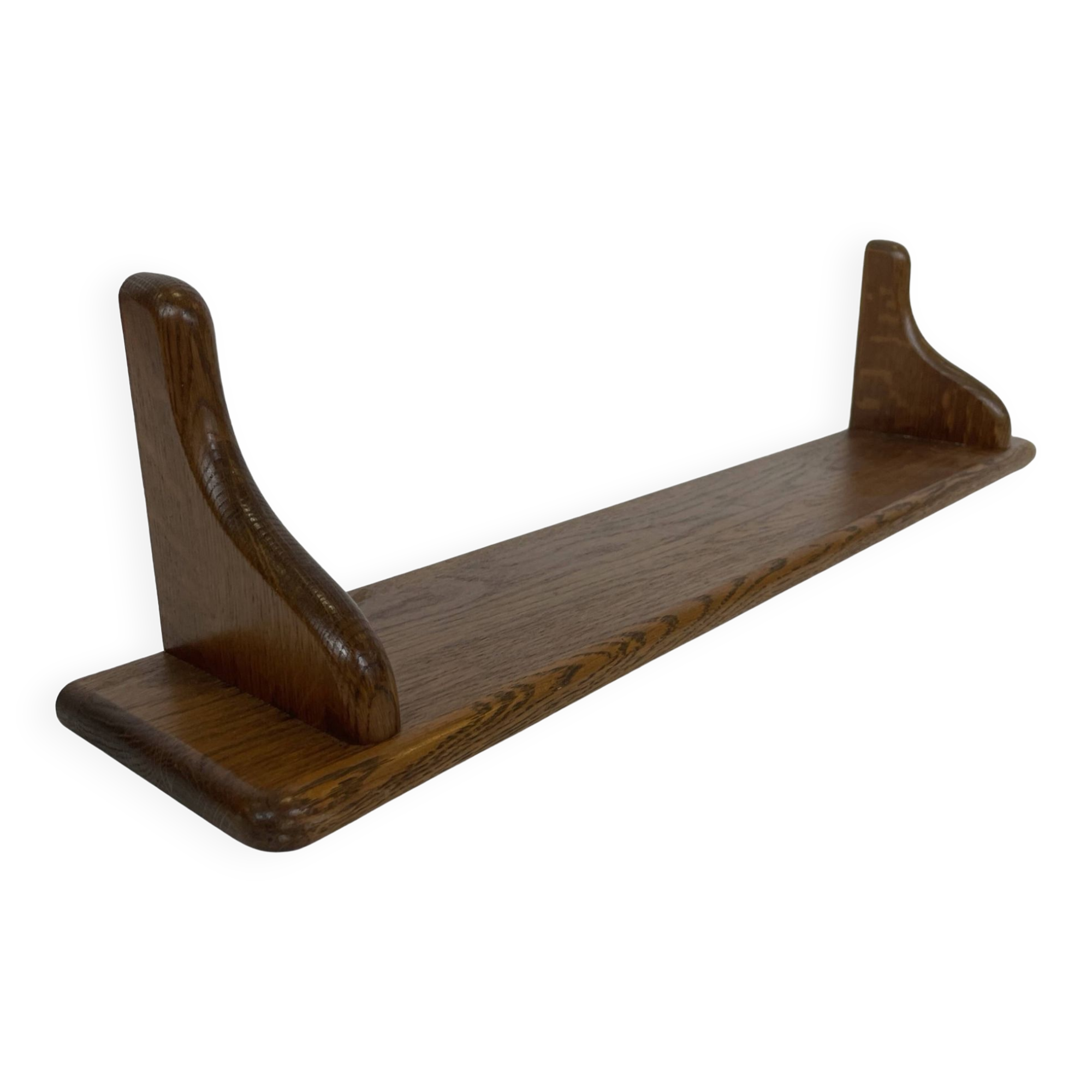 Vintage oak wall rack book shelf 1960s wood minimalist design