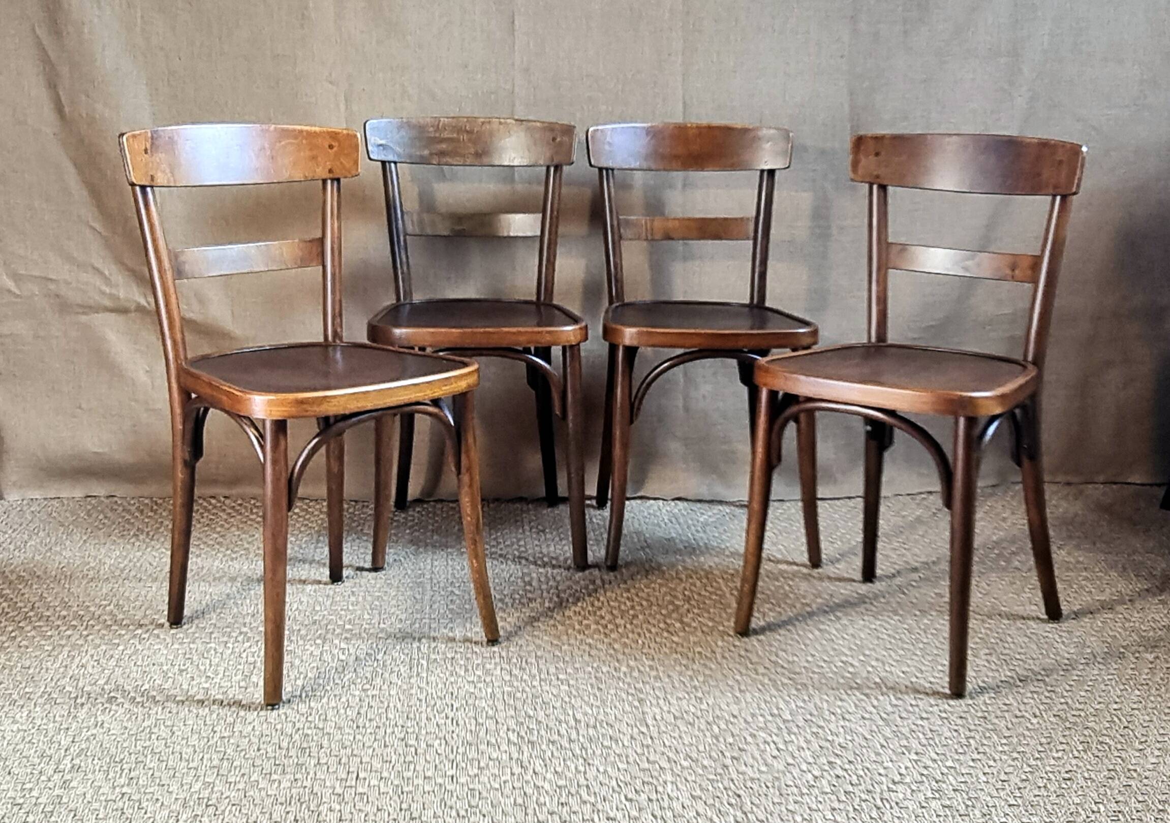 4 chaises bistro Horgen-Glaris Suisse années 30/40