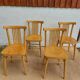 4 light wood bistro chairs