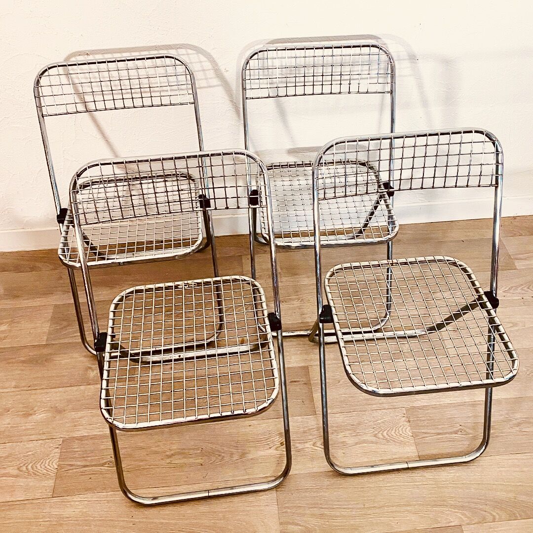 4 chaise pliantes chromées de Talin Cornedo