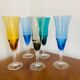 6 flûtes à champagne Murano années 1960