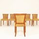 Vintage dining chairs art deco geometric jacquard set of 6