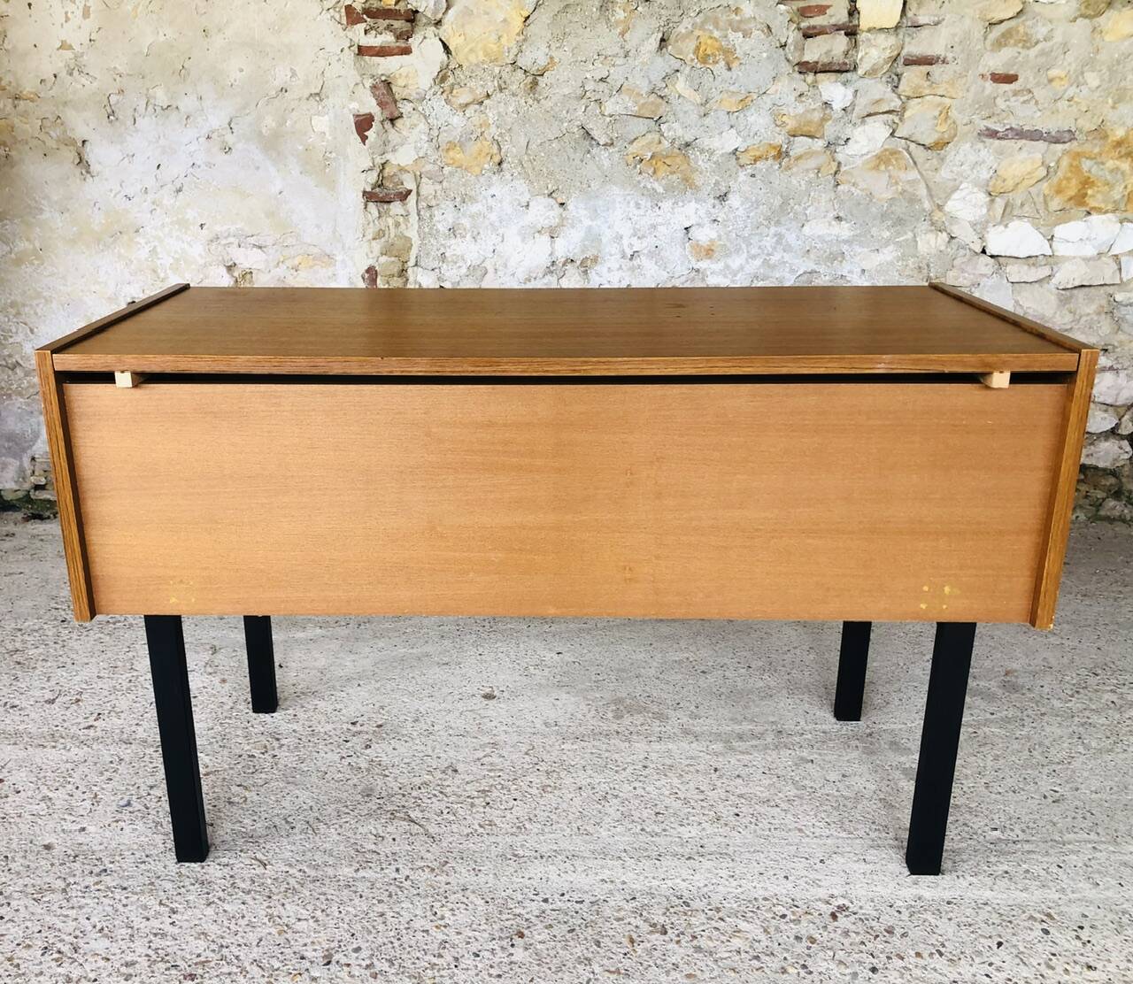 Teak storage unit with metal legs Circa 70's