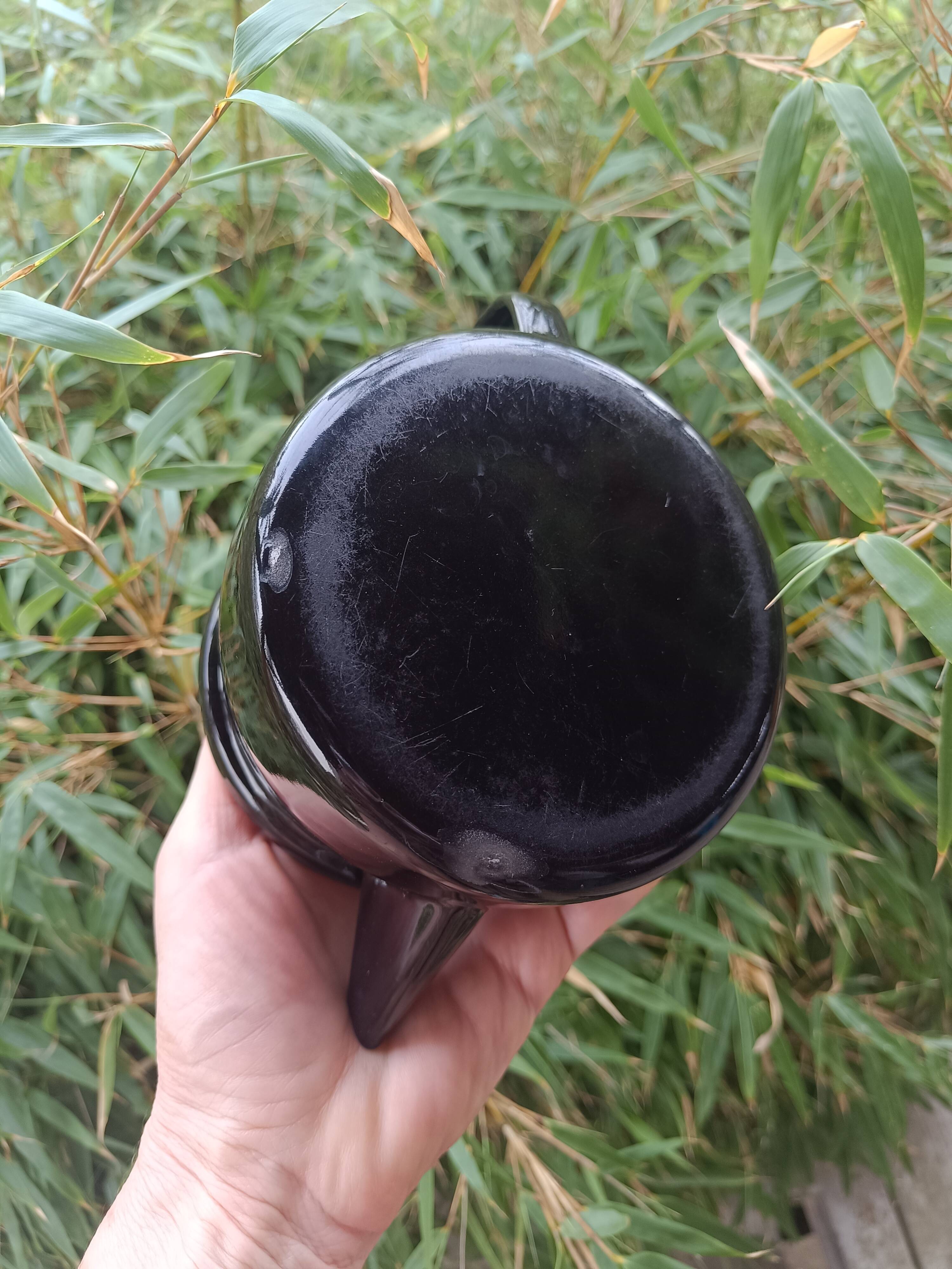 Enamelled tin teapot