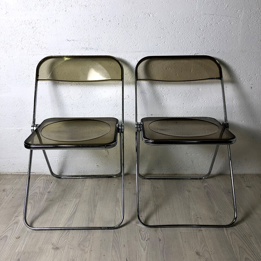 Pair of folding chairs model Plia by Giancarlo Piretti