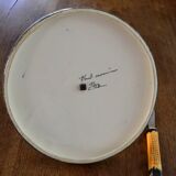 Vintage cheese board Fable de La Fontaine and his knife from the 60s