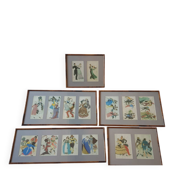 Complete series of 15 Art Deco Dance Illustrations (1937) by Serge Ivanoff