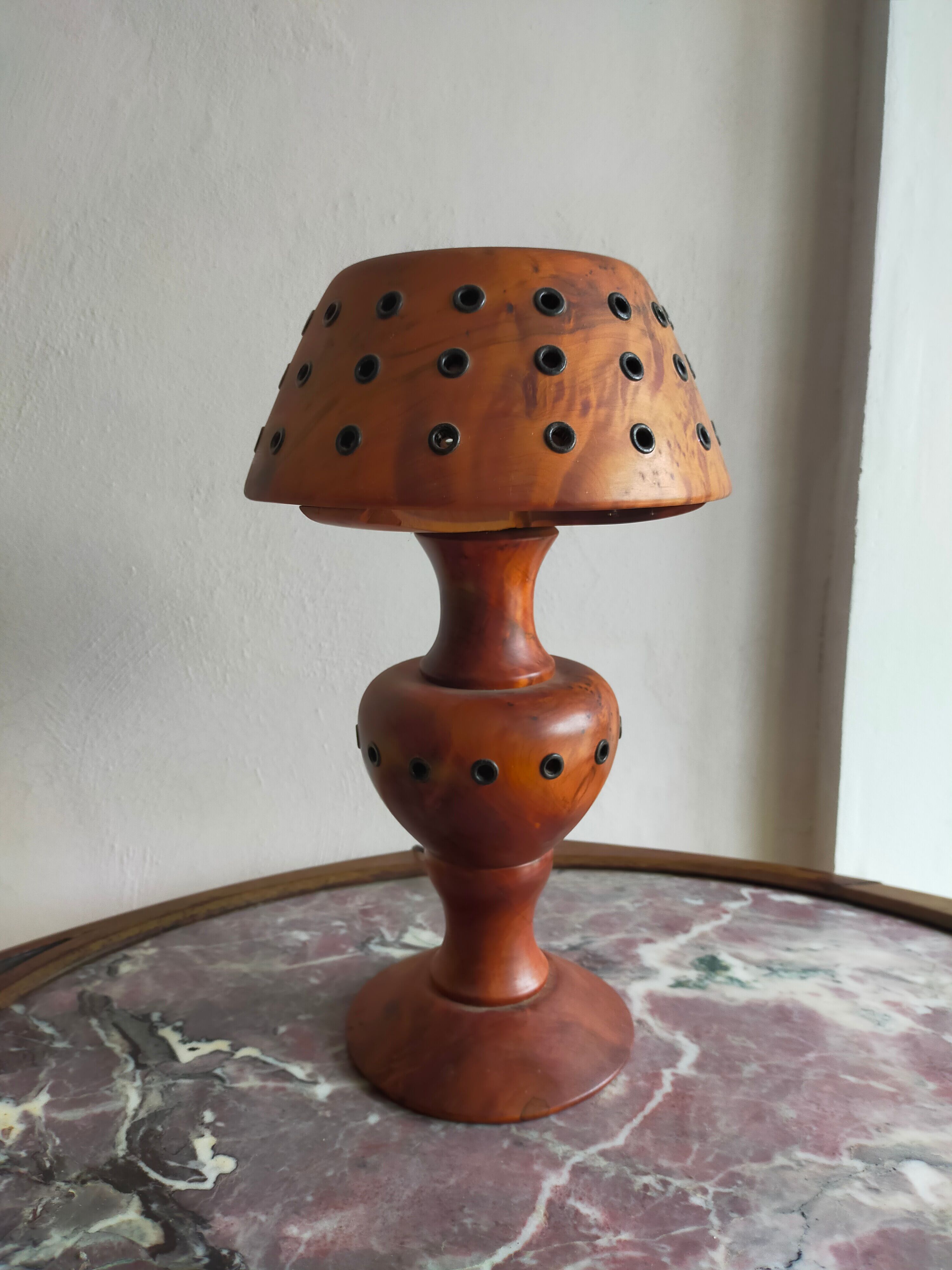 Olive wood lamp