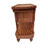 Vintage Wicker Woven Cabinet With Drawer, 90s