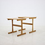 1960s oak nesting tables denmark