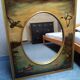 Oval mirror in duck pattern frame