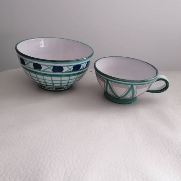 Bol et tasse signé Robert Picault Valauris