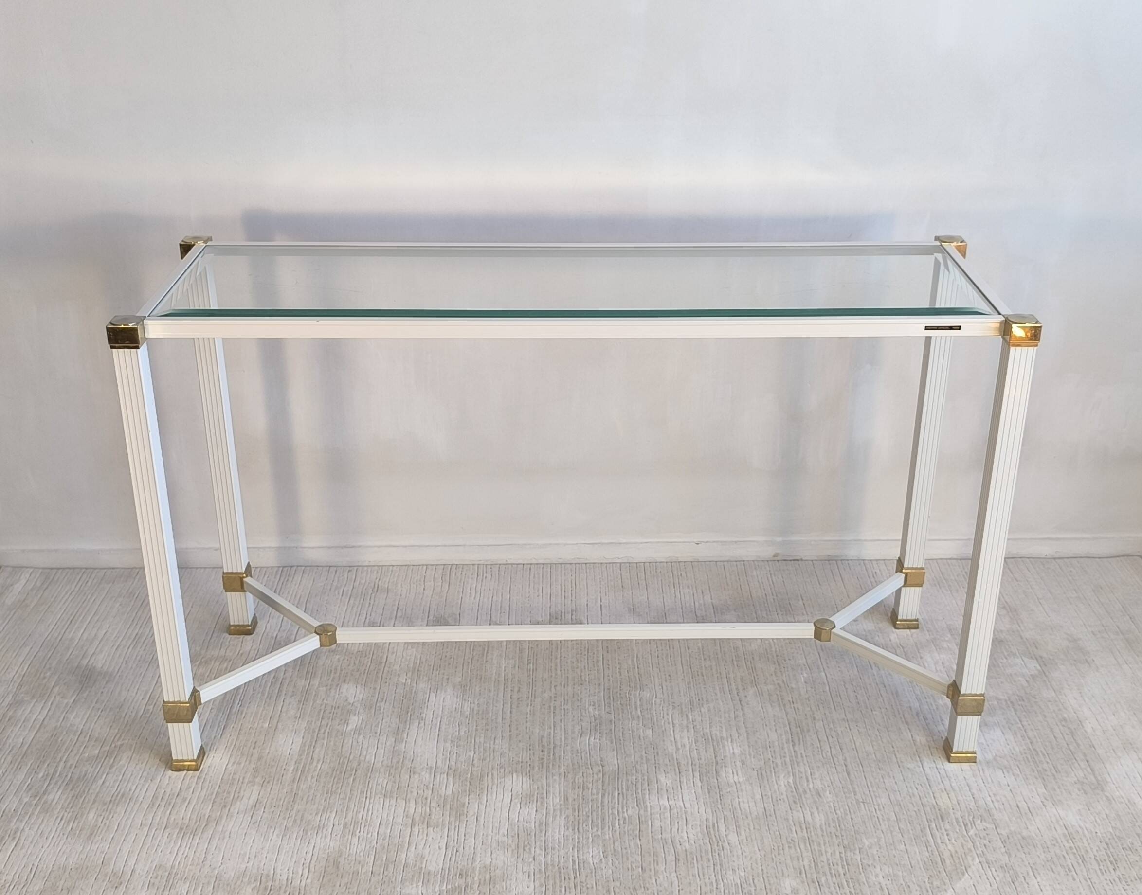 Iconique console à entretoise signée Pierre Vandel Paris