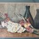 Aquarelle nature morte florale ancienne