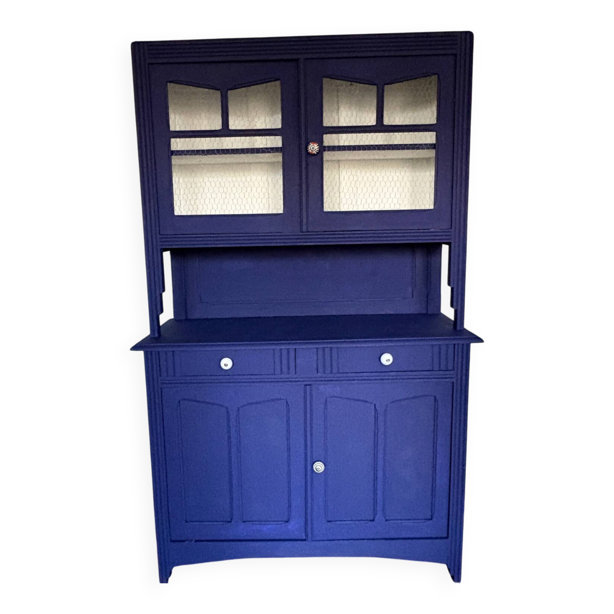 Parisian blue oriental buffet cabinet