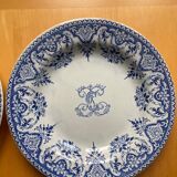 Gien - sublime set of old plates monogram C