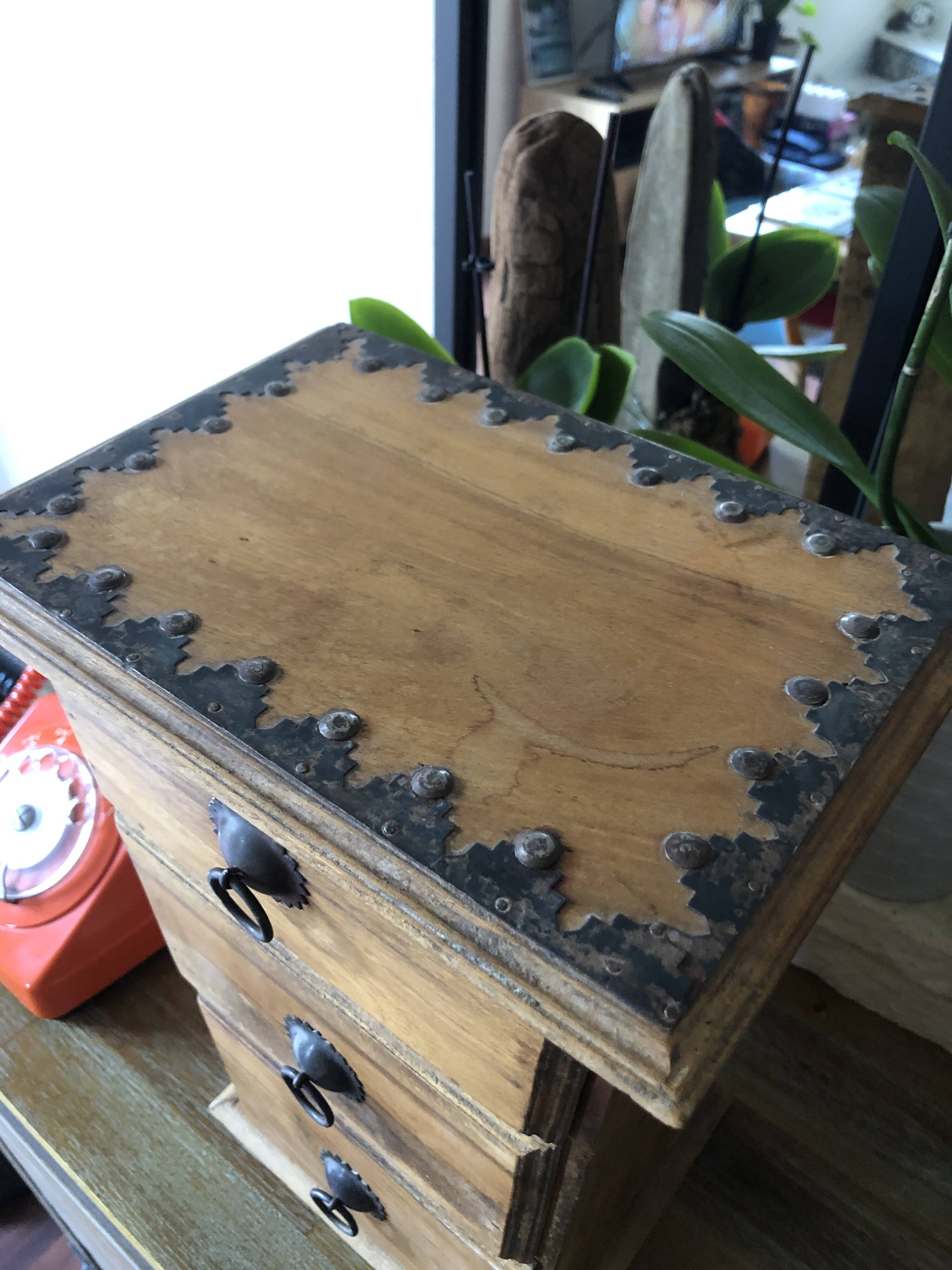 Small vintage wooden chest of drawers.