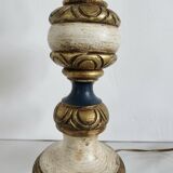 Large baroque lamp in polychrome wood, 1960s