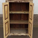 Old wooden wardrobe beige / pale yellow façade