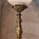 19th century bronze tripod lamp with opaline glass shade, Clichy, 54x18 cm, 4 kg