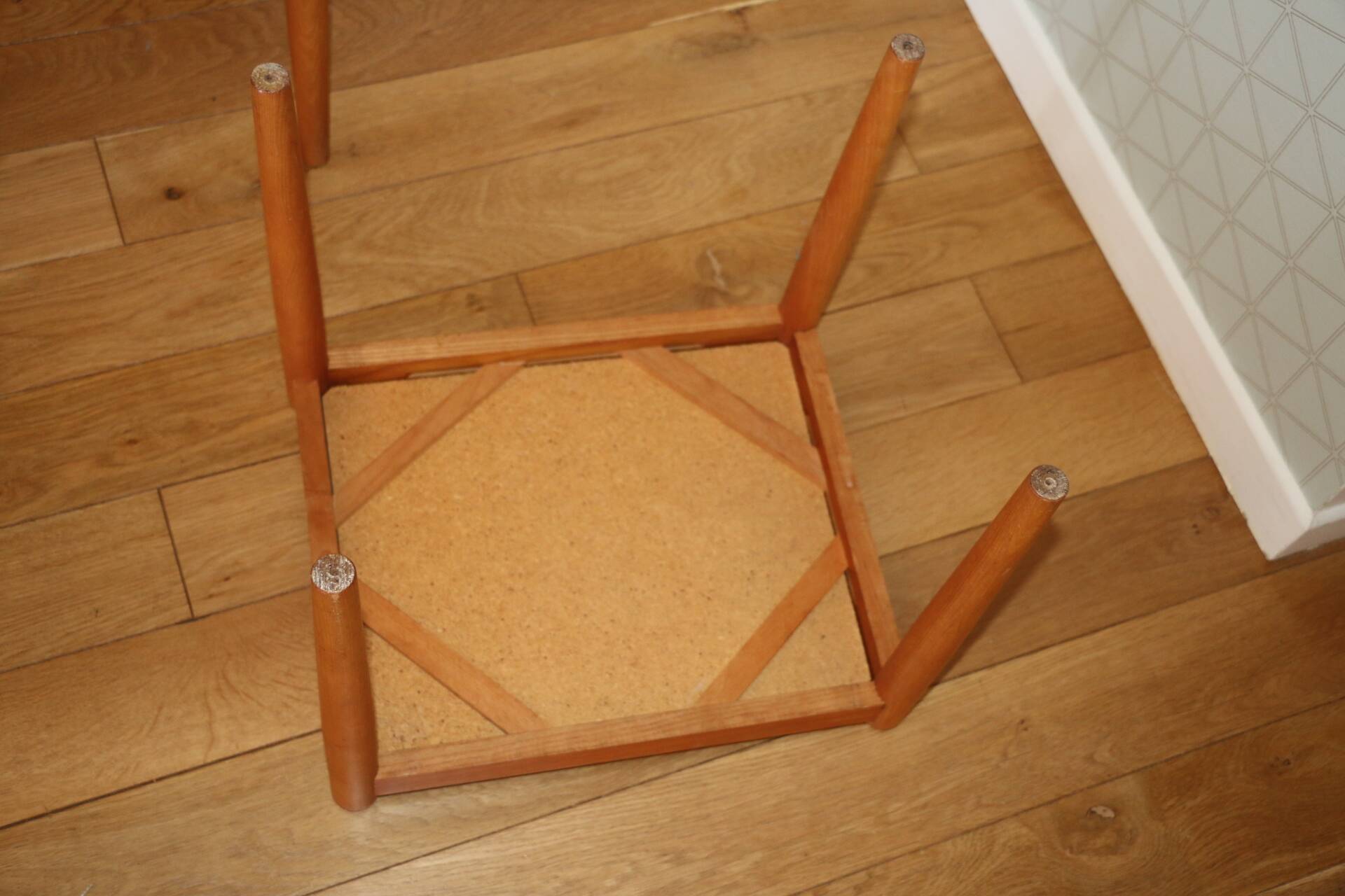 3 tables gigognes hêtre mélaminé blanc