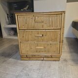 Vintage bamboo bedside table