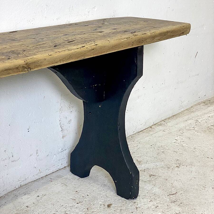 Solid wood farm bench