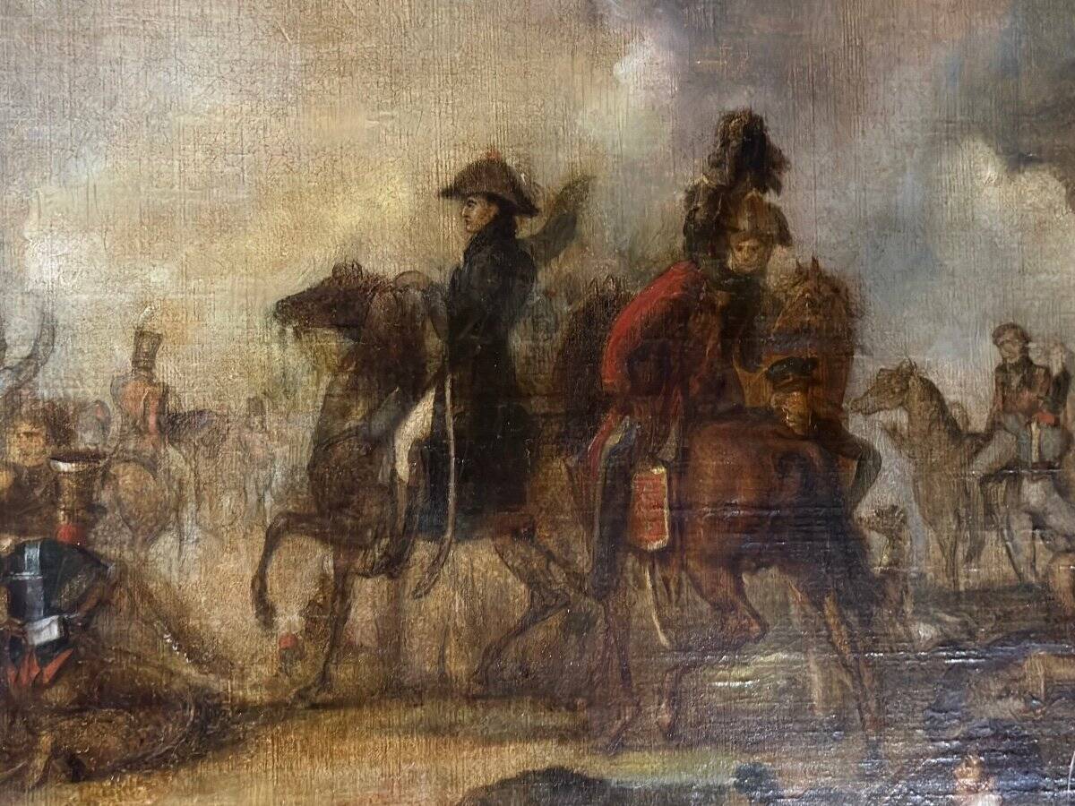Napoleonic battle scene, oil on canvas, 19th century