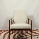 Scandinavian Lounge Chair Bouclè Beige Classic Design