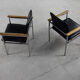 Fauteuils scandinaves en cuir noir du milieu du siècle par Sigvard Bernadotte pour France & Søn, années 1960, Set o