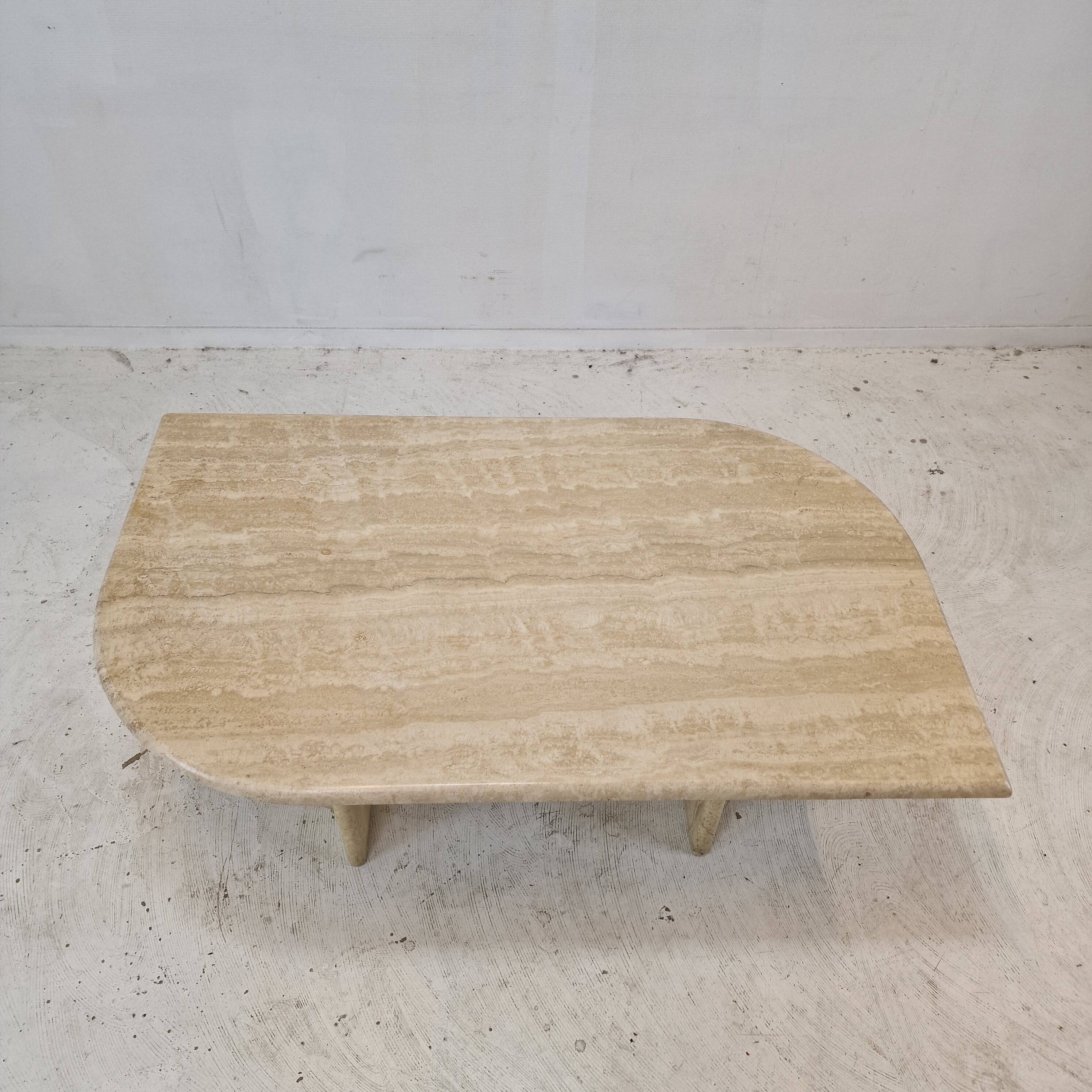 Italian Coffee Table in Travertine, 1980s