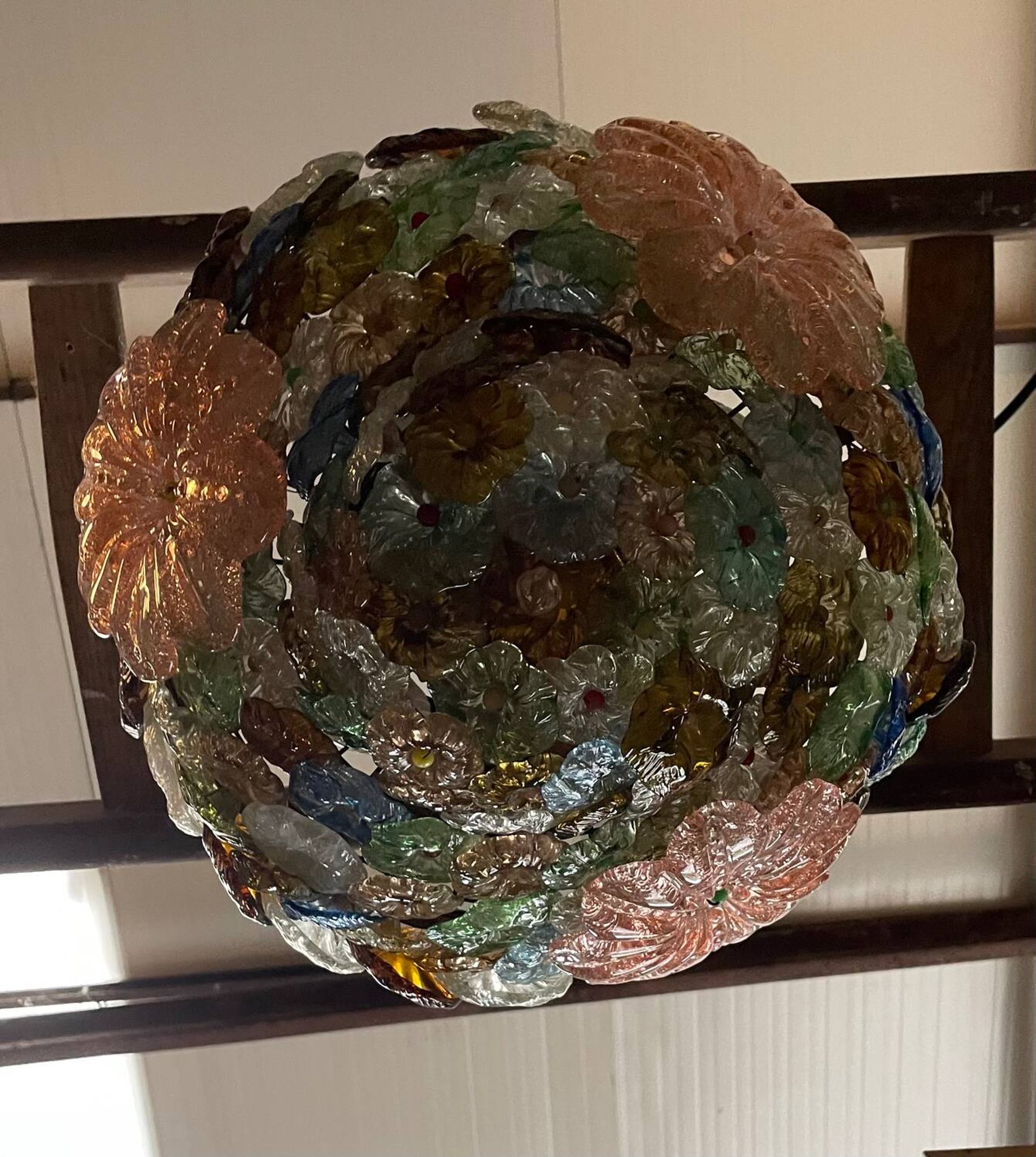 Murano glass ceiling light chandelier Barovier & Toso Flowers