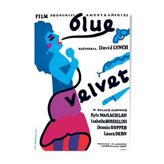 "Blue Velvet" polish poster by Jan Młodożeniec, official reprint 1987